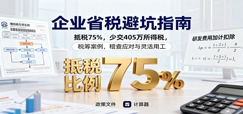 企业省税避坑指南：抵税75%，少交405万所得税，税筹案例，稽查应对与灵活用工-盈科项目资源网