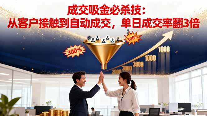 吸金成交营销必杀技：从客户接触到自动成交，单日成交率翻3倍-盈科项目资源网