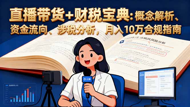 直播带货+财税宝典：概念解析、资金流向、涉税分析，月入10万合规指南-盈科项目资源网