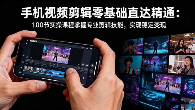 手机视频剪辑零基础直达精通：100节实操课程掌握专业剪辑技能，实现稳...-盈科项目资源网