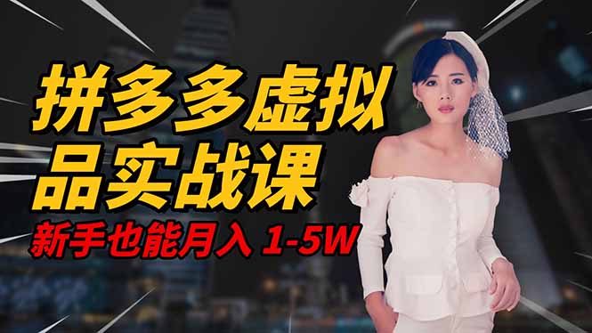 2025 拼多多虚拟品系统实战课，轻资产项目，可矩阵开工作室，新手也能...-盈科项目资源网