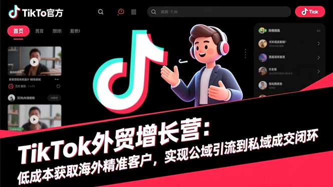 TikTok外贸增长营：低成本获取海外精准客户，实现公域引流到私域成交闭环-盈科项目资源网