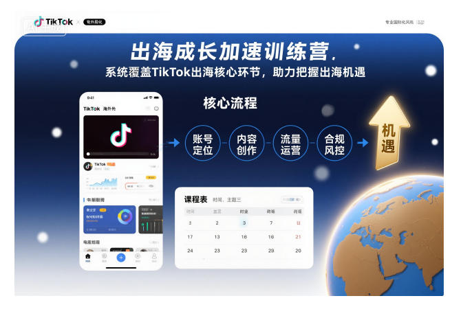 出海成长加速训练营，系统覆盖TikTok出海核心环节，助力把握出海机遇(更新)-盈科项目资源网
