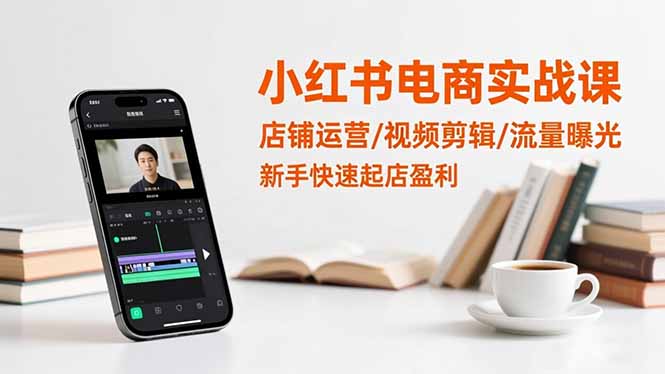 小红书电商实战课：店铺运营/视频剪辑/流量曝光，新手快速起店盈利-盈科项目资源网